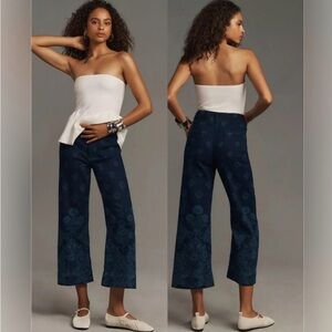 NWOT Anthropologie x Maeve Collette Cropped Wide Leg Jeans